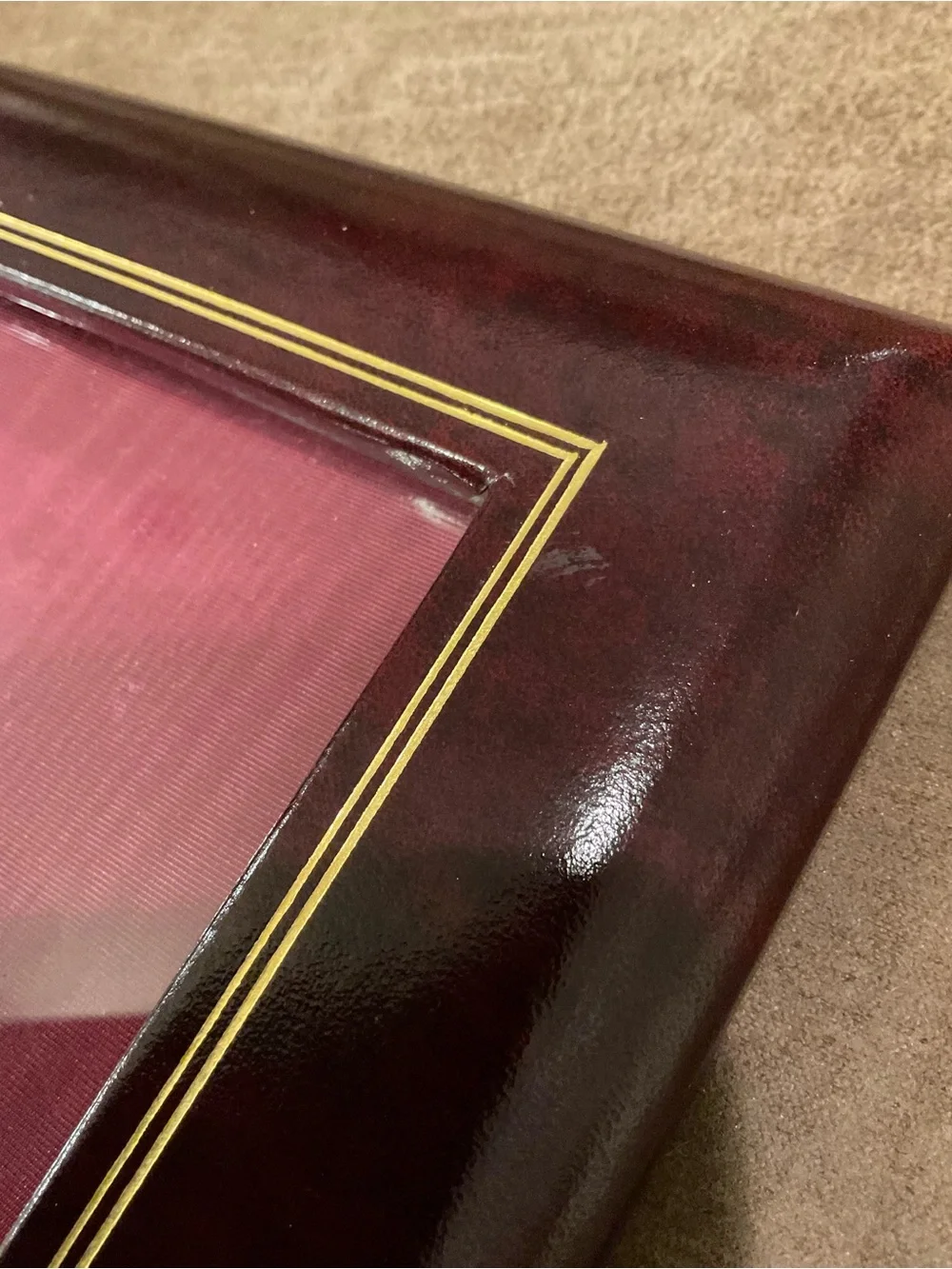 N/A burgundy leather